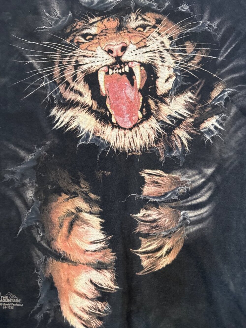 The Mountain X-Lg Tiger Claw Y2K Graphic T-Shirt Gwazi Busch Gardens Black USA